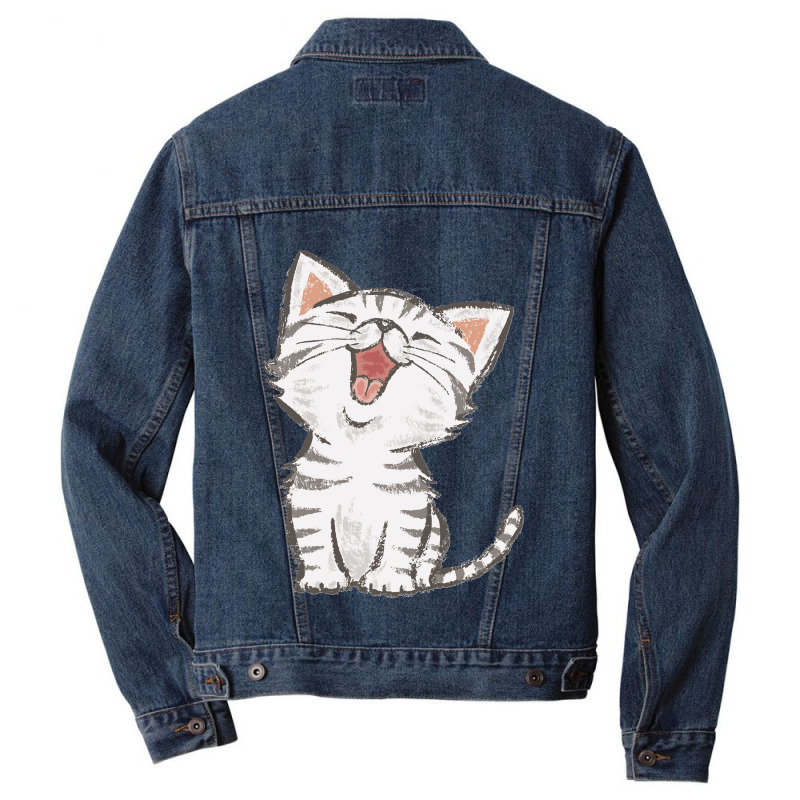 American Shorthair Happy Men Denim Jacket by cm-arts | Artistshot