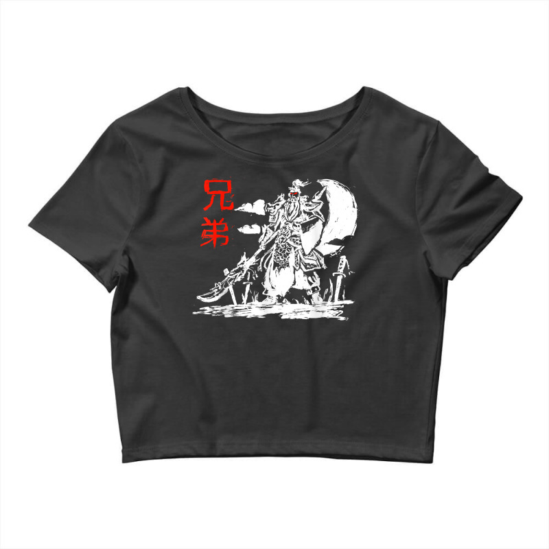 Japanese Warrior Samurai Ninja Art Kanji Design T Shirt Crop Top by cm-arts | Artistshot