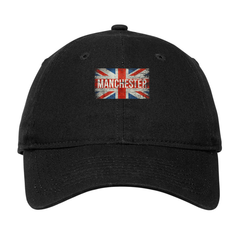 Manchester England United Kingdom British Flag Vintage Adjustable Cap | Artistshot