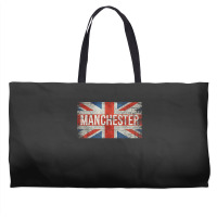 Manchester England United Kingdom British Flag Vintage Weekender Totes | Artistshot