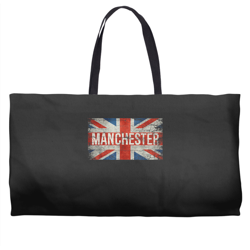 Manchester England United Kingdom British Flag Vintage Weekender Totes | Artistshot