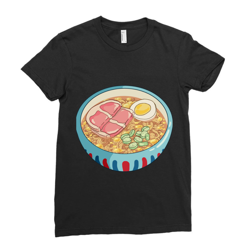 Ponyo Ramen Ladies Fitted T-Shirt by cm-arts | Artistshot