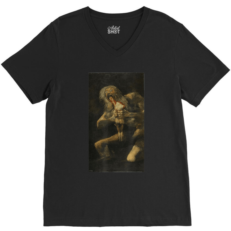 Francisco Goya Saturn Devouring His Son V-Neck Tee by WillettaIngber | Artistshot