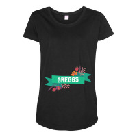 Greggs - Funny Sausage Roll Maternity Scoop Neck T-shirt | Artistshot