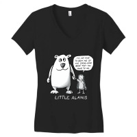 Little Alanis And Her Cross-eyed Bear ( On Darker Colors) Women's V-neck T-shirt | Artistshot