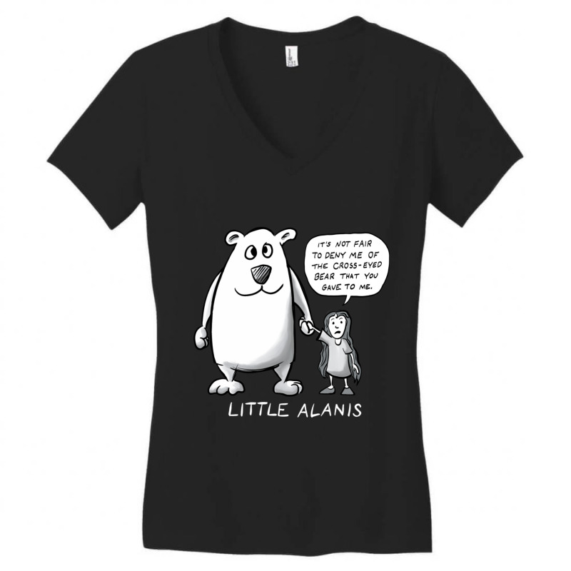 Little Alanis And Her Cross-eyed Bear ( On Darker Colors) Women's V-Neck T-Shirt by cm-arts | Artistshot