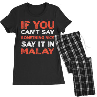 Say It In Malay Funny Malaysian Humor Malaysia Sayings Tank Top Women's Pajamas Set | Artistshot