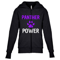 Panther Power Youth Zipper Hoodie | Artistshot