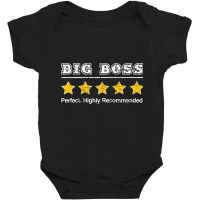 Mens Big Boss 5 Star Review. Perfect Funny Gift For Dad Big Boss Ragla Baby Bodysuit | Artistshot