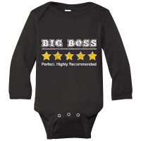 Mens Big Boss 5 Star Review. Perfect Funny Gift For Dad Big Boss Ragla Long Sleeve Baby Bodysuit | Artistshot