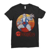 Womens Thundercats Panthro Retro Sunset V Neck T Shirt Ladies Fitted T-shirt | Artistshot