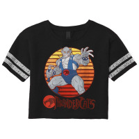 Womens Thundercats Panthro Retro Sunset V Neck T Shirt Scorecard Crop Tee | Artistshot