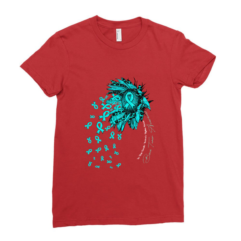 Bone Tumo Survivor   Bone Tumo Awareness Sunflower Nobody Fig Ladies Fitted T-Shirt by salamansik | Artistshot