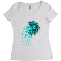 Bone Tumo Survivor   Bone Tumo Awareness Sunflower Nobody Fig Women's Triblend Scoop T-shirt | Artistshot