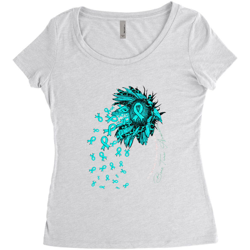 Bone Tumo Survivor   Bone Tumo Awareness Sunflower Nobody Fig Women's Triblend Scoop T-shirt by salamansik | Artistshot