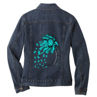 Bone Tumo Survivor   Bone Tumo Awareness Sunflower Nobody Fig Ladies Denim Jacket | Artistshot