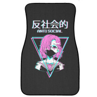 Antisocial Vaporwave Anime Girl Japanese Indie Alt Aesthetic Front Car Mat | Artistshot