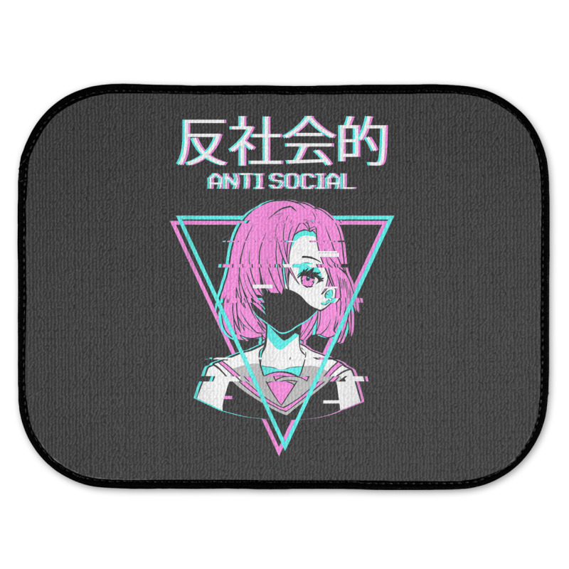 Antisocial Vaporwave Anime Girl Japanese Indie Alt Aesthetic Rear Car Mat | Artistshot