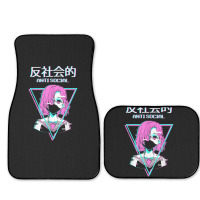 Antisocial Vaporwave Anime Girl Japanese Indie Alt Aesthetic Full Set Car Mats | Artistshot