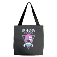 Antisocial Vaporwave Anime Girl Japanese Indie Alt Aesthetic Tote Bags | Artistshot