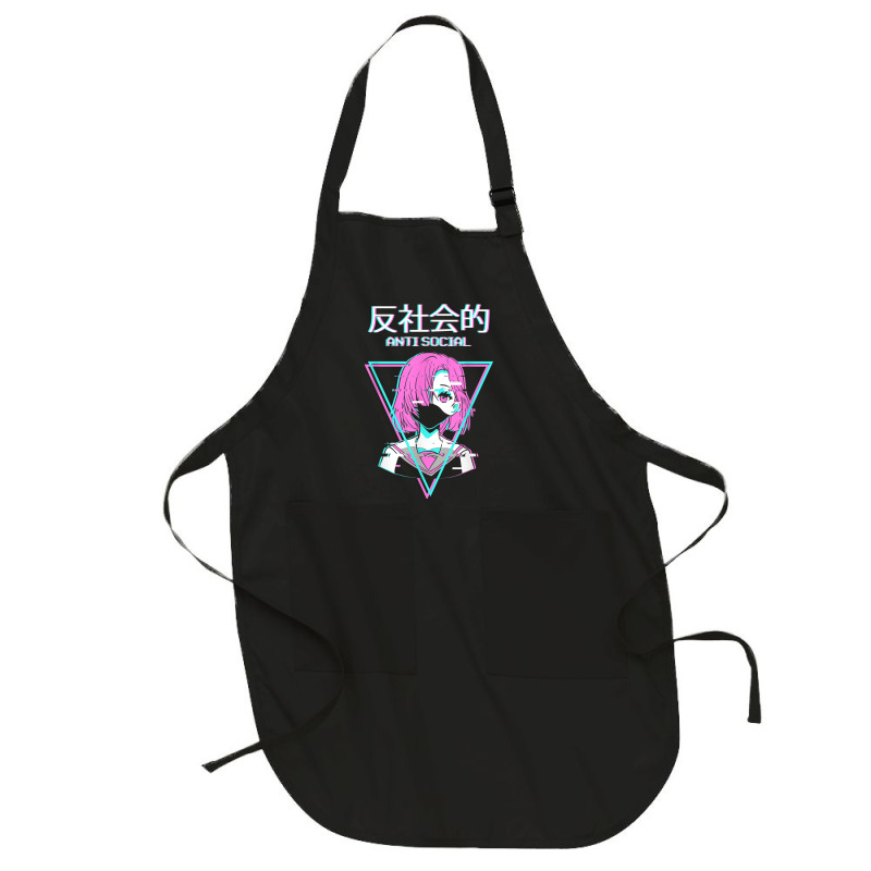 Antisocial Vaporwave Anime Girl Japanese Indie Alt Aesthetic Full-length Apron | Artistshot