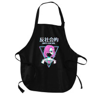 Antisocial Vaporwave Anime Girl Japanese Indie Alt Aesthetic Medium-length Apron | Artistshot