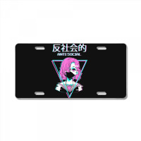 Antisocial Vaporwave Anime Girl Japanese Indie Alt Aesthetic License Plate | Artistshot