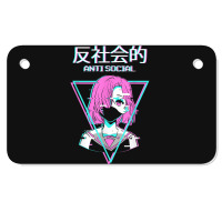 Antisocial Vaporwave Anime Girl Japanese Indie Alt Aesthetic Motorcycle License Plate | Artistshot