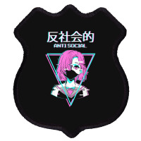 Antisocial Vaporwave Anime Girl Japanese Indie Alt Aesthetic Shield Patch | Artistshot