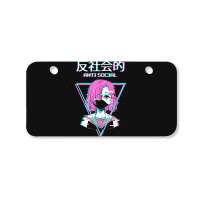 Antisocial Vaporwave Anime Girl Japanese Indie Alt Aesthetic Bicycle License Plate | Artistshot