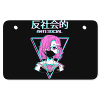 Antisocial Vaporwave Anime Girl Japanese Indie Alt Aesthetic Atv License Plate | Artistshot