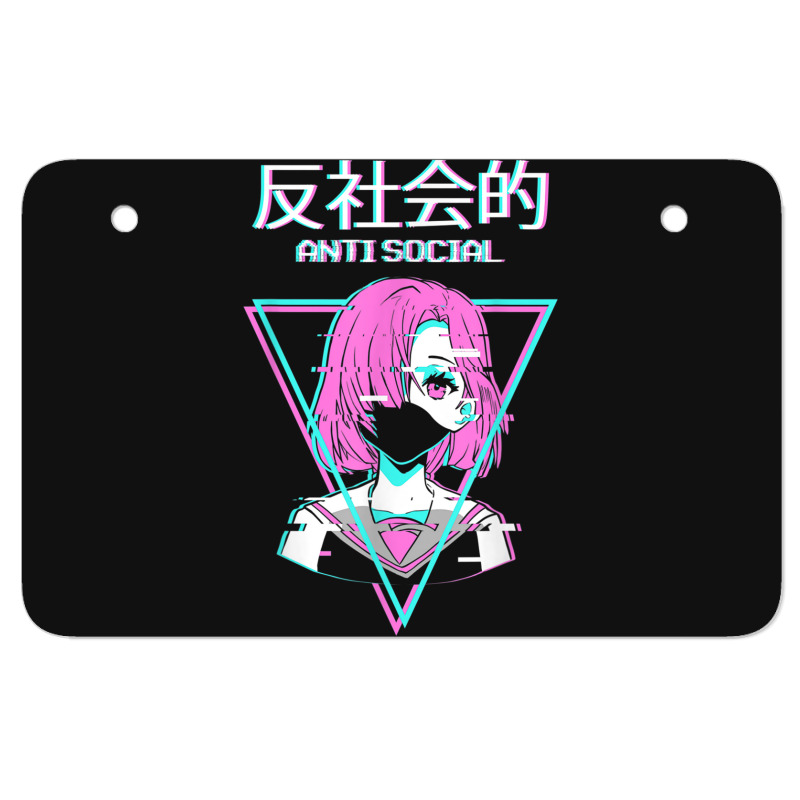 Antisocial Vaporwave Anime Girl Japanese Indie Alt Aesthetic Atv License Plate | Artistshot