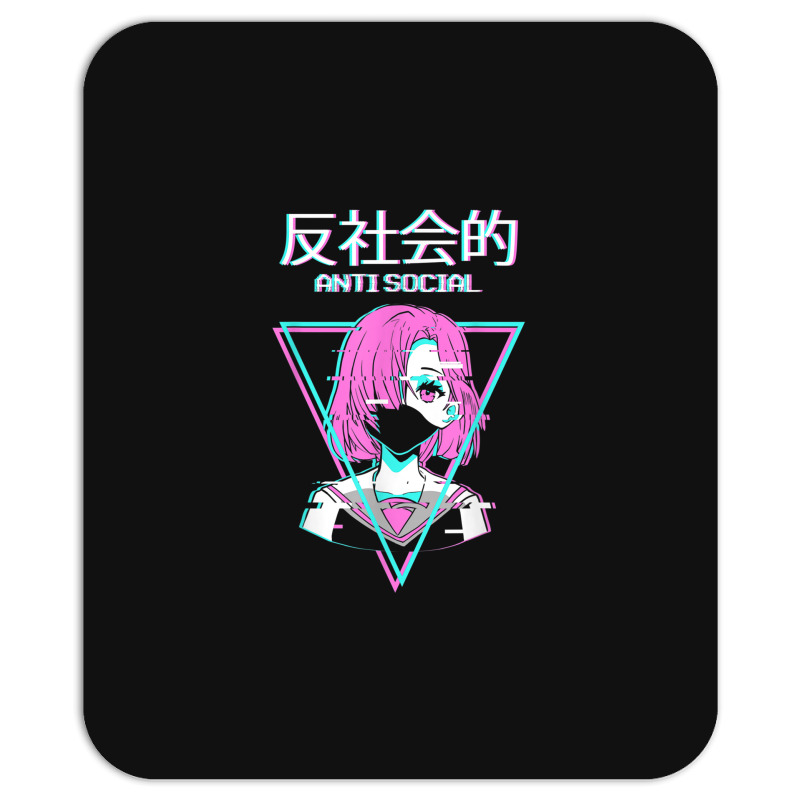 Antisocial Vaporwave Anime Girl Japanese Indie Alt Aesthetic Mousepad | Artistshot