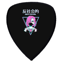 Antisocial Vaporwave Anime Girl Japanese Indie Alt Aesthetic Shield S Patch | Artistshot