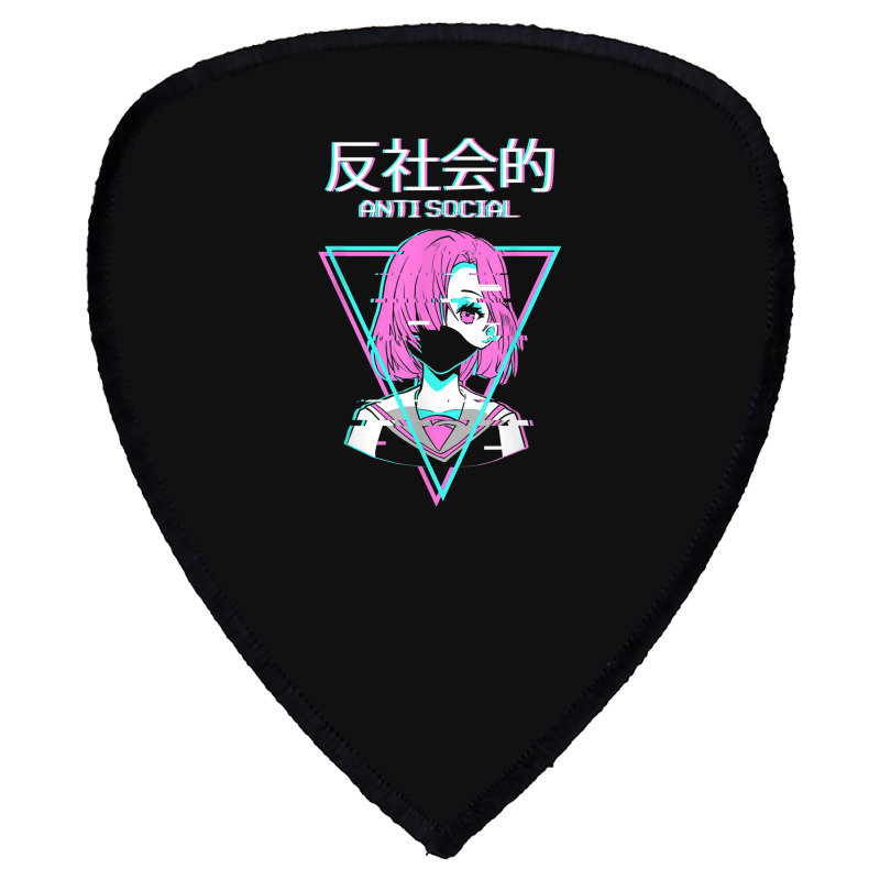 Antisocial Vaporwave Anime Girl Japanese Indie Alt Aesthetic Shield S Patch | Artistshot