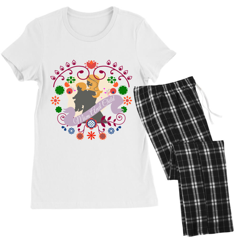 Mom And Child  T Shirts Fitted Women's Pajamas Set by MOSESWOODS | Artistshot