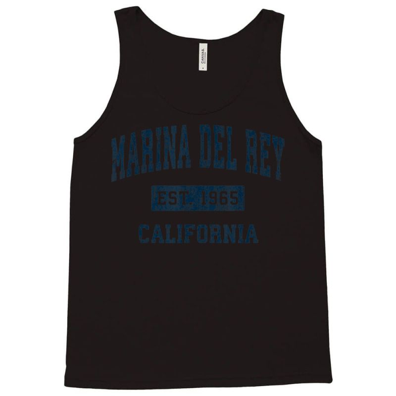 Marina Del Rey California Ca Vintage Sports Design Navy Tank Top by TiffaneyAitchison | Artistshot