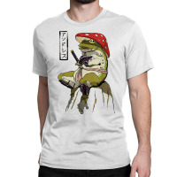 Mushroom Hat Samurai Frog Vintage Japanese Warrior T Shirt Classic T-shirt | Artistshot