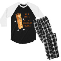 I Love Sausage Rolls Men's 3/4 Sleeve Pajama Set | Artistshot