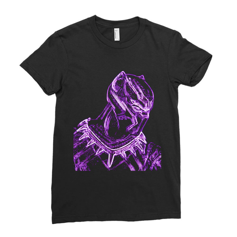 Black Panther Neon Ladies Fitted T-Shirt by cm-arts | Artistshot