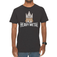 I Play Heavy Metal Church Organist Pipe Organ Player Vintage T-shirt | Artistshot