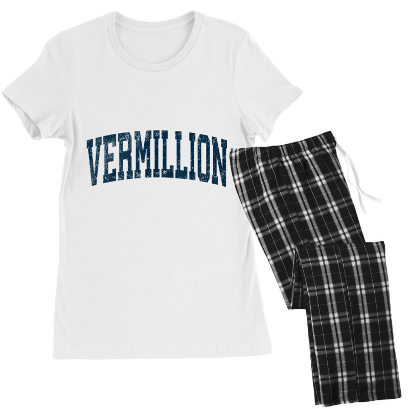 Vermillion South Dakota Sd Vintage Athletic Sports Navy Desi Tank Top Women's Pajamas Set by cm-arts | Artistshot