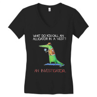 Alligator Investigator Vest Crocodile Animal Funny Story Women's V-neck T-shirt | Artistshot