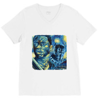 Black Panther Van Gogh V-neck Tee | Artistshot