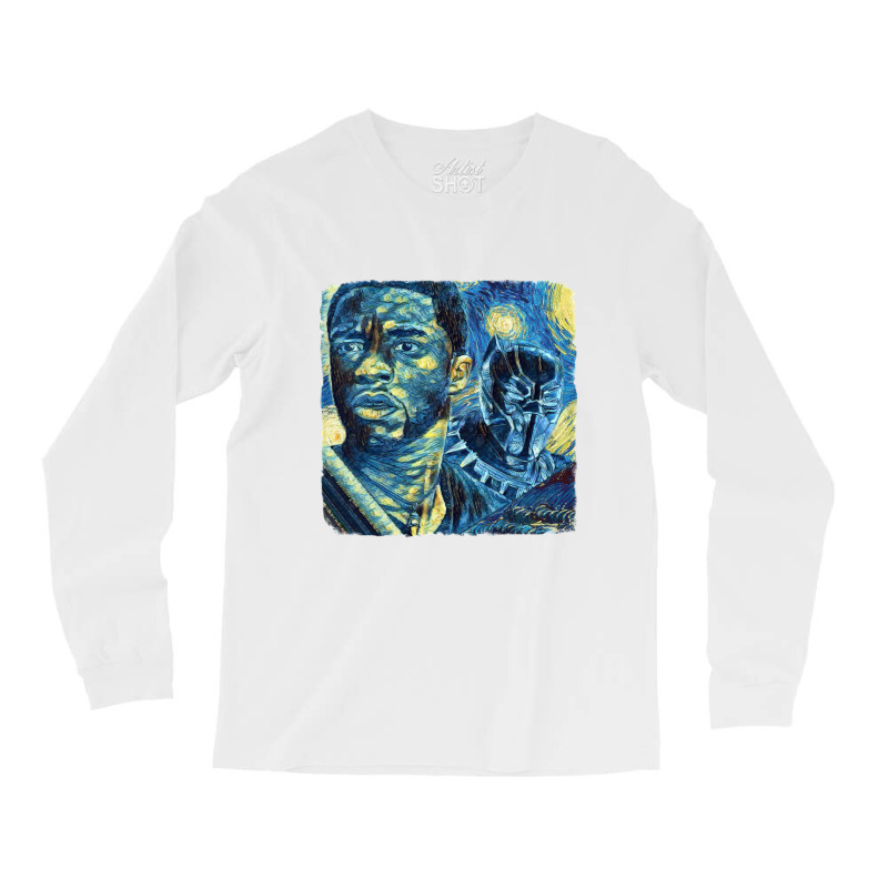 Black Panther Van Gogh Long Sleeve Shirts by cm-arts | Artistshot