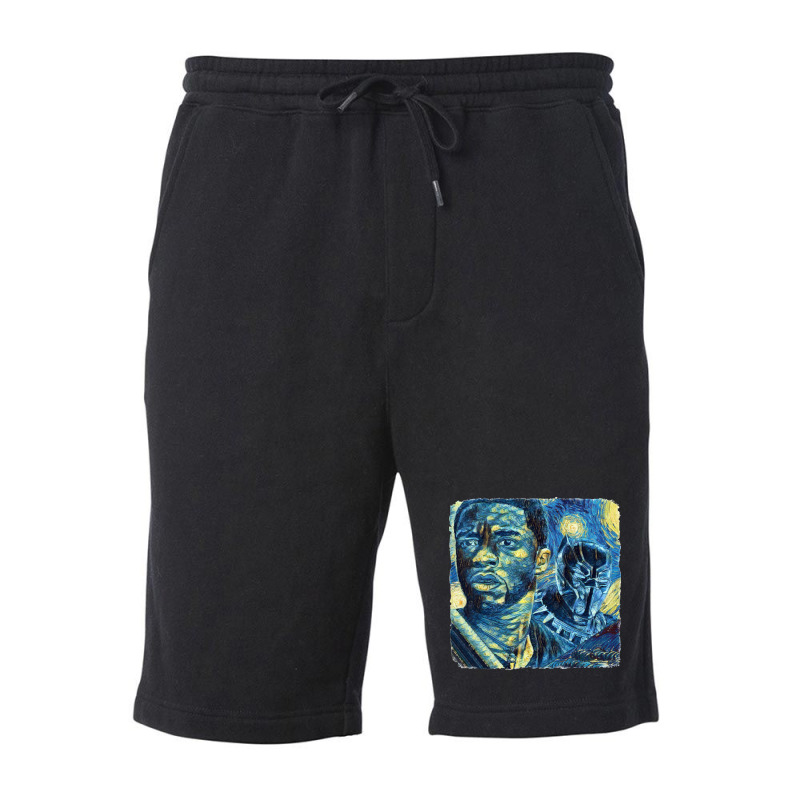 Black Panther Van Gogh Fleece Short by cm-arts | Artistshot