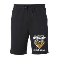 Being A Technology Specialist Is Heart Work, Teacher Leopard T Shirt Fleece Short | Artistshot