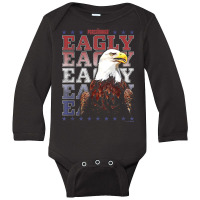 Peacemaker Eagly Text Stack T Shirt Long Sleeve Baby Bodysuit | Artistshot