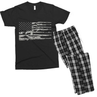 Big American Flag With Machine Guns  2a Flag Shirt Men's T-shirt Pajama Set | Artistshot