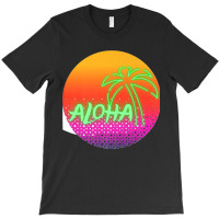 Aloha Hawaii Hawaiian Island Palm Beach Surfboard Sunset Premium T-shirt | Artistshot